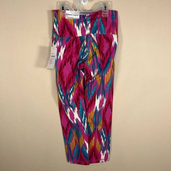 XS NEW OLD NAVY COLORFUL LEGGINGS TRIBAL PINK HIGH RISE STRETCH  ATHLETIC - Picture 5 of 11